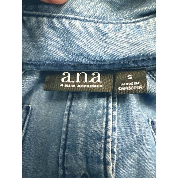 A.N.A. A New Approach Black Red Purple Geometric Print Roll Tab Sleeves Size XL - Picture 7 of 9